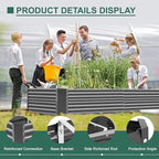 Land Guard 8×4×2 ft Galvanized Raised Garden Bed Kit, Galvanized Planter Raised Garden Boxes Outdoor, Large Metal Raised Garden Beds for Vegetables(Grey)…