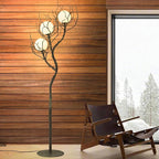 Tree Branch Floor Lamp for Living Room, 3-Light Gothic Moon Branch Floor Lamp, Wood Grain Resin & Metal Base for Farmhouse, Bedroom, Office,Halloween Decor(63")