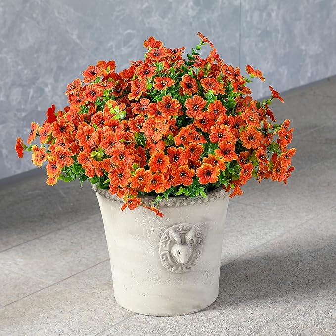 alyptus Artificial Mums for Outdoors – 12 Bundles UV Resistant Fall Flowers, Faux Outdoor Flowers & Fake Mums for Porch Decor, Planters, Thanksgiving, Halloween & Fall Decorations