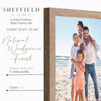 Sheffield Home 4 Piece Gallery Wall Frame Set, 8x10 Inch, 5x7 Inch, and 4x6 Inch, Light Natural