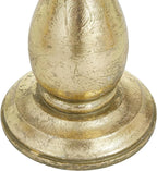 Deco 79 Mango Wood Decorative Candle Holder Turned Style Pillar Candle Stand, Set of 3 Candlestick Holder 10", 8", 6"H, Gold