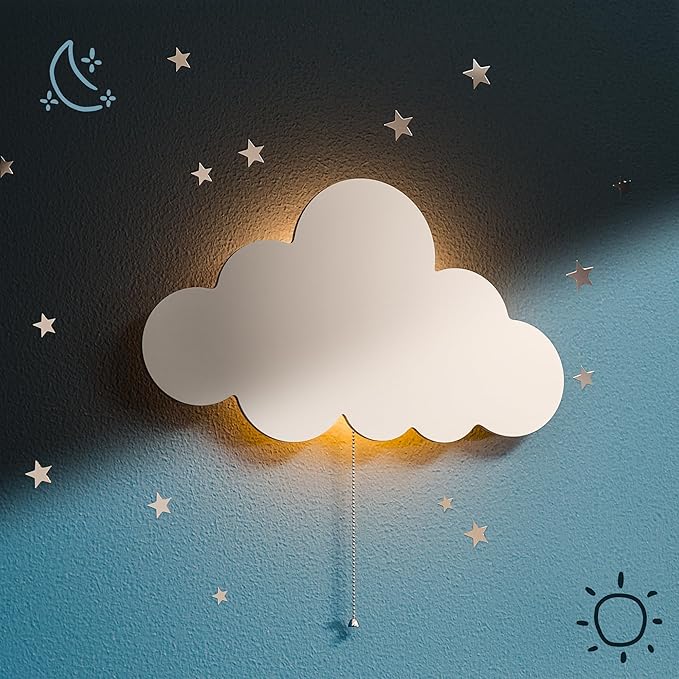 Cloud Light - Floating Cloud Wall Lamps for Nursery & Kids' Bedrooms | Battery-operated Hanging Night Lights