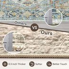 Topllen Runner Rug - 2'6" x8'Boho Washable Kitchen Rug, Non-Slip Soft Low Pile Rugs Indoor for Hallway Hall Living Room Bedroom Sunroom, Vintage Throw Stair Carpet Stain Resistance (Black, 2.5x8ft)