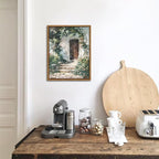 Floating Framed Canvas Vintage Wall Art, Rustic Cottage Spring Garden Oil Paintings Print, Country Floral Pictures Wall Decor for Living Room Bedroom Office Home Decor 8x10 inch