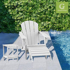 GREENVINES Adirondack-Ottoman | Set of 2 | HDPE Plastic | Outdoor Footrest | All Weather | Foot Rest | Foot Stool | White | for Adirondack Chair | for Patio Backyard Pool