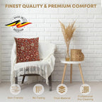 Charlotte Home Furnishings Throw Pillow Covers 16x16 in, Red Flowers Decorative Couch Pillow Cover, Boho Decor European Tapestry Cushion Cases, Living Room Cozy Home Decor, Jacquard Woven Soft Cotton