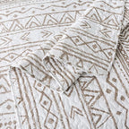 Travan 3-Piece King Quilt Set Striped Pattern Microfiber Soft Lightweight Bedding Set with Shams for All Season, Cream Strips, King Size