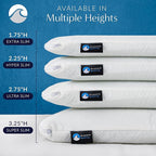 Bluewave Bedding Super Slim Gel Memory Foam Pillow for Stomach and Back Sleepers - Thin, Flat Design for Cervical Neck Alignment and Deeper Sleep (3.25-Inches Height, Standard Size)