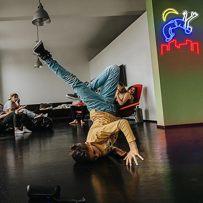 Parkour Sport Neon Sign for Wall Decor, Led Inspirational Sign Sport Neon Light for Classroom Man Cave Gym(15.75 * 12.6In)