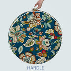 LVTXIII Inflatable Stool Ottoman Footrest with Handle, All Weather Foot Rest, Indoor or Outdoor Use for Home Patio Garden and Camping, D21 x H9, Peacock Blue