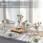 Glasseam Bud vases Set of 12: Glass Vases for Centerpieces Modern Small Vases for Home Table Shelf Wedding Party Decoration - Clear Vase for Flowers Stem Roses Tuilps Cuttings