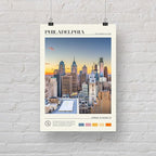 StudioUBILA Philadelphia Wall Art Poster, Decorative Cityscape Landscape Art Prints, Home Decor Wall Art Print for Bedroom Living Room Kitchen Decorations, Unframed