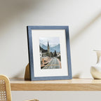 Vittanly 8x10 Picture Frames Set of 9, Shatter Resistant Plexiglass, Display 5x7 Pictures with Mat or 8x10 without Mat, Photo Frames for Wall or Tabletop, Engineered Wood, Navy