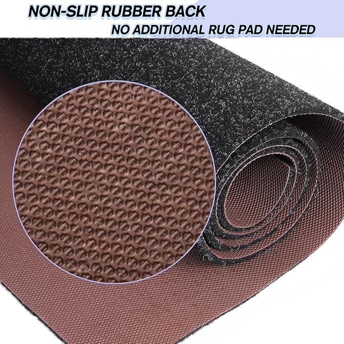 Custom Size Backed Non-Slip Area Rugs Runner, Easy Clean, Waterproof Runner Rugs for Hallway Entryway, Kitchen, Laundry, 4FT x 50FT, Black