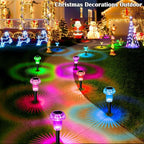 Solar Lights Outdoor Pathway Waterproof 16 Pack Color Changing LED Acrylic Mushroom Decorative Garden Lights for Yard Landscape Patio Outside Christmas Decorations