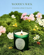 M&SENSE Misty Pine Forest Candle, Cracking Wooden Wick Soy Wax, 18oz 100 Hours Long Lasting Clean Burn, Large Fall Candles for Home Scented, Winter Holiday Gifts for Women Christmas