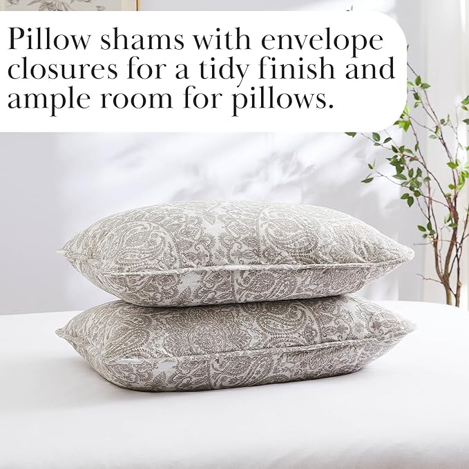 Southshore Fine Living, Inc. Ashanti Collection Oversized Queen Quilt Bedding Set, Prewash Fabric, Soft Coverlet 3-Piece with Two Matching Pillow Shams (98 in Wide x 98 in Long), Full/Queen, Bone