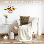 Charlotte Home Furnishings Throw Pillow Covers, Decorative Boho Pillow Covers for Couch, Living Room, Black Tree Square Cushion Cases 18x18 in, European Cotton Jacquard Woven for Cozy Bedroom Decor