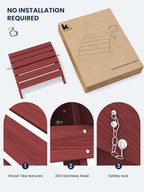 KINGYES Folding Adirondack Ottomans Set of 2 for Adirondack Chair, Red