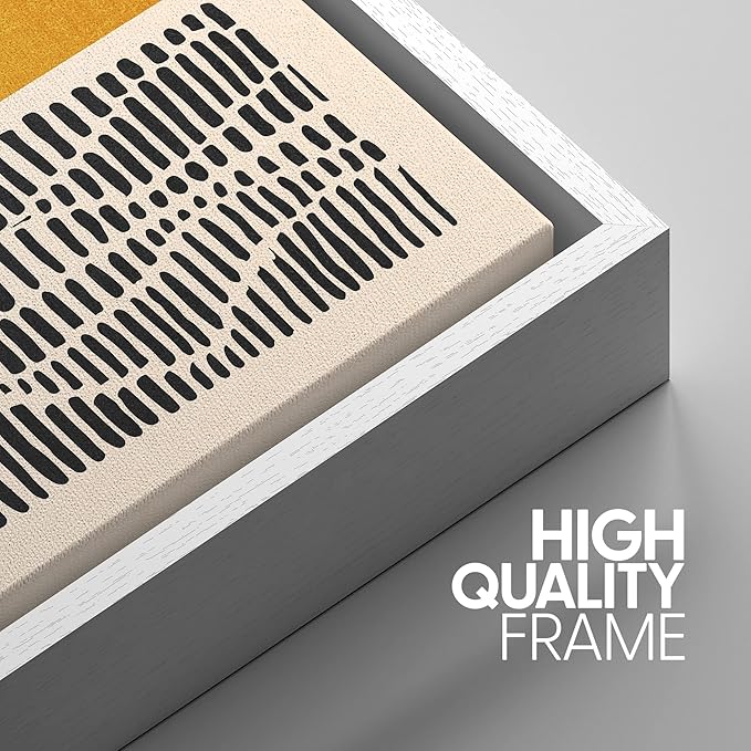 SIGNWIN Framed Canvas Print Wall Art Set Mid-Century Multicolor Color Block Shape Abstract Geometric Illustrations Graffiti & Street Art Modern Art for Living Room, Bedroom, Office - 16"x24"x3 White