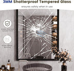 WEER Black Framed Mirror for Bathroom, 22x30 Inch Framed Bathroom Mirror, Rectangular Wall Mounted Mirror, Matte Black Vanity Mirrors, Tempered Glass, Vertically or Horizontally, Anti-Rust
