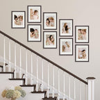 Sheffield Home 9 Piece Gallery Wall Frame Set, 11x14 Inch, Dark Oak