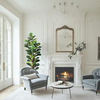 GarveeHome 6 ft Faux Fiddle Leaf Fig Tree with White Pot, Faux Trees with Artificial Plants 74 Fiddle Leaves Greenery - Lifelike Fake Tree for Home Office Store Room Decor Indoor Outdoor