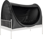 VIVOHOME Pop-Up Bed Tent Twin Size, Privacy Bed Canopy with 4 Doors and Mosquito Mesh, Breathable All Black Sleeping Tent for Kids and Adults