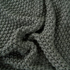 Longhui bedding Chunky Cable Knit Throw Blanket Lightweight Grey 100% Organic Cotton Blanket for Sofa Couch Bed Baby Nursery, Rustic Shabby Chic Modern Farmhouse, Gray 51” x 63” Give Laundering Bag