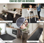 Floor Mat for Living Room, 5' X 7' Area Rug for Dining Room, Bedroom, Waterproof Vinyl Floor Mat for Outdoor Indoor, Slip Resistant Floor Protector Desk Chair Mat for Home Office, Black