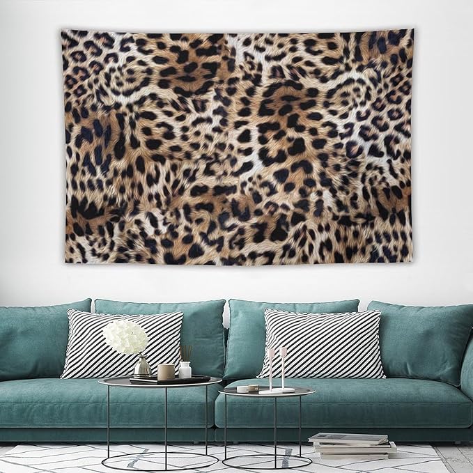 HZOHNAGO Leopard Print Tapestry Nature Wildlife Vintage Cheetah Fur Spot Animal Skin Wild Animals Spots Printed Wall Tapestry Painting Wall Hanging for Bedroom Living Room Dorm 60" W x 40" H