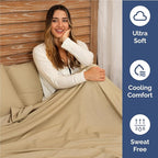 Twin XL Size 3 Piece Sheet Set - Comfy Breathable & Cooling Bed Sheets Set - Hotel Luxury Bedding for Women, Men, Kids, Teens, Boys & Girls - Deep Pockets, Soft & Wrinkle Free - Tan (Heathered Sheets)