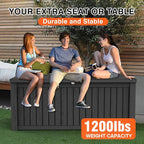 150 Gallon Double-Wall Resin Deck Box - Lockable Waterproof Outdoor Storage Box, 1000lbs Capacity & Doubles as Seating for Patio Furniture - Garden Tools, Pool Accessories (Black)