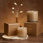 LAFCO New York Holiday Signature Fall Candle, Pumpkin Seed & Sandalwood - 15.5 oz - 90-Hour Burn Time - Reusable, Hand Blown Glass Vessel - Made in The USA