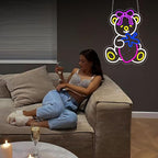 Bear Neon Sign, Neon Signs for Wall Decor Neon LED Signs Room Neon Light Up Signs Home Decor for Bedroom Club Party Bar Shop USB Operated