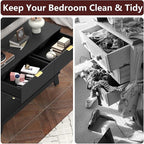 Fluted Dresser for Bedroom,6 Drawer Dresser for Closet,Storage Cabinet and Chest of Drawers with Gold Handle,TV Stand,Storage Organizer for Living Room,Hallway,Entryway,Black