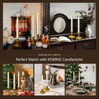 Candlestick Holders 6 PCS Short Metal Taper Candle Holders, KSWING Gold Candle Stick Holders Set, Perfect for Table Centerpiece Mantel Party Wedding Christmas Home Decor, Set of 6