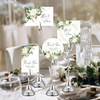 20 Pcs Table Number Holders 4/6/8/10 Inch Metal Place Card Holders with Alligator Clip Heavy Base Wedding Table Number Stand Picture Photo Clip for Banquet Party Birthday Restaurant(Silver)