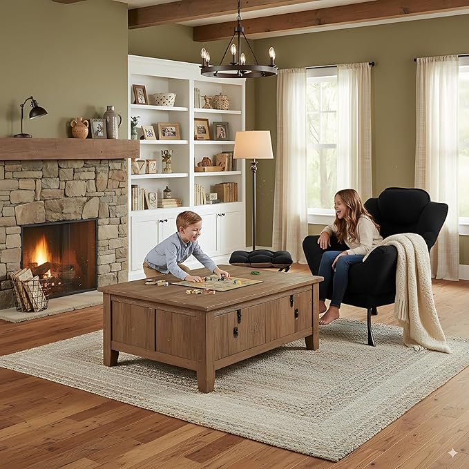 Cozy Lazy Chair and Ottoman, Large Contemporary Accent Lounge Chair Set, Leisure Upholstered Reading Armchair for Bedroom, Living Room, Dorm Rooms, Office