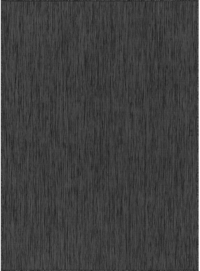 Washable Indoor Outdoor Rug 6x9 Weather Resistant Area Rugs Modern Solid for Porch Deck Balcony Backyard Patio Outside Carpet (6 X 9 Dark Grey)