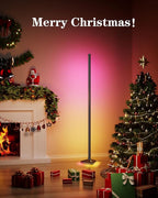 2PCS Floor Lamp with Illuminate Base, 50" RGB+IC Cool White LED Floor Lamp Color Changing 24V with Music Sync 16 Million DIY Colors Modern Smart Stand Lamp for Bedroom, Living Room, Studio