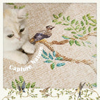 jinchan Botanical Birds 6x9 Beige Area Rugs for Living Room Washable Non Slip Soft Nature Plants Modern Kids Carpet Vintage Ultra Thin Low Pile Indoor Rug for Bedroom Dining Room Nursery Playroom