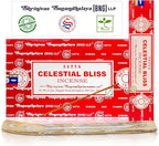 Satya Celestial Bliss Incense Sticks, Satya Bng (Bangalore) Insenses 15gmx12 Pack with Raajsee Incense Holder Bundle, Satya Nagchampa Natural Incense