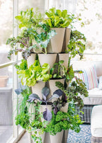 Greenstalk Patented Large 5 Tier Vertical Garden Planter with Patented Internal Watering System Great for Growing a Variety of Strawberries, Vegetables, Herbs, & Flowers (Stunning Stone)