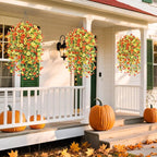 6 Bundles Artificial Fall Flowers for Outdoors Fake Plants Garden Home Fall Decor,UV Resistant Realistic Silk Faux Autumn Flower Indoor Outside Front Porch Patio Balcony Yard Farmhouse(Orange)