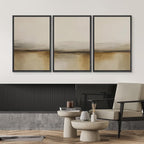 SIGNWIN Framed Canvas Print Wall Art Warm Neutral Horizon Abstract Beige and Brown Landscape Photography Modern Art Minimalist Black and White for Living Room, Bedroom, Office - 16"x24"x3 Black