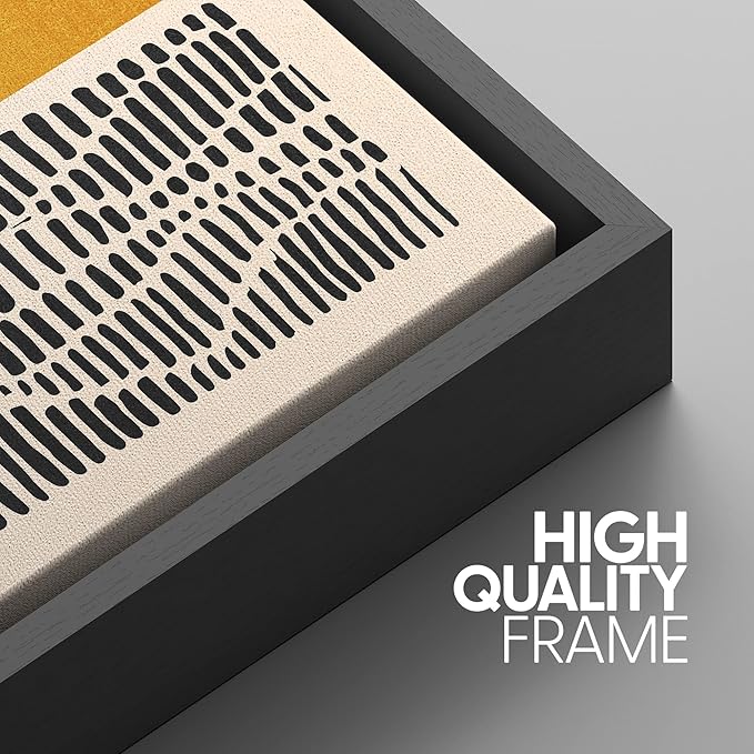 SIGNWIN Framed Canvas Print Wall Art Set Mid-Century Multicolor Color Block Shape Abstract Geometric Illustrations Graffiti & Street Art Modern Art for Living Room, Bedroom, Office - 16"x24"x3 Black