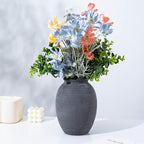 Ceramic Vase, Porcelain Flower Vases, 8 Inch Pottery Bud Vase, Terracotta Vase for Home Decor, Vintage Decorative Farmhouse Vase for Home Decor, Living Room, Shelf Decor, Farmhouse, Table, Lyeec