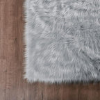 Goolela Grey Rug 9x12 Faux Sheepskin Fur Rug Fluffy for Bedroom Living Room Fuzzy Furry Soft Shaggy Washable Large Rectangle