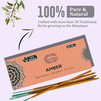Raajsee Amber Incense Sticks 100 Gm Pack-100% Pure Organic - Natural Hand Rolled Free from Chemicals-Insence for Church,Relaxation, Meditation & Sensual Therapy